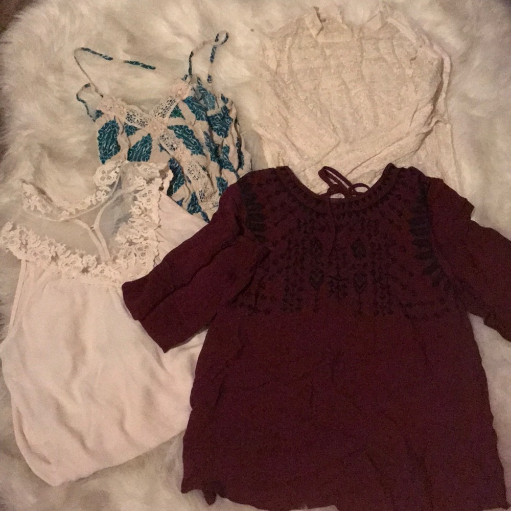 Clothes, one romper, 3 tops